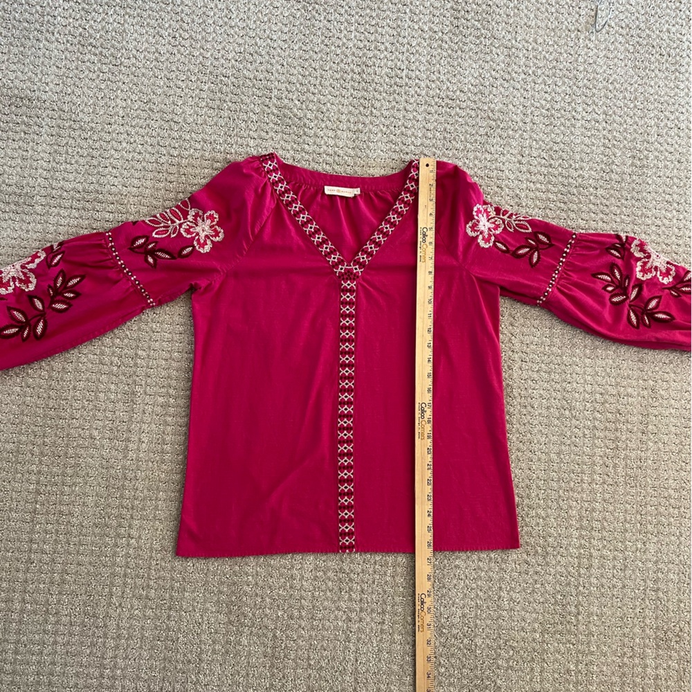 Tory Burch Fuchsia Embroidered Blouse - Picture 4 of 12